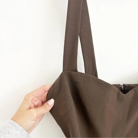 Reformation Huxley Belted Mini Dress in Chestnut Brown Size 4 - Picture 7 of 13